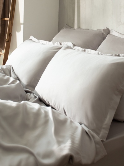 Простыня евро SL Home Tencel, 235×260 см, тенсель, светло-серая