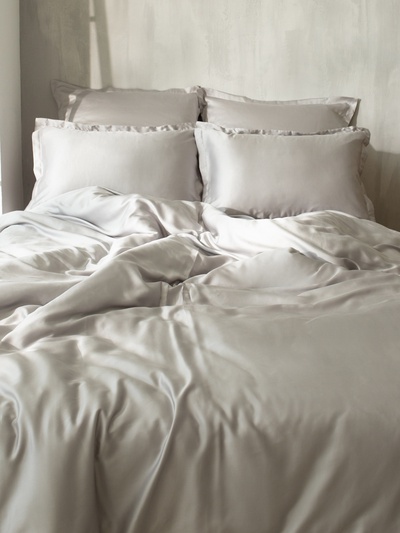 Простыня евро SL Home Tencel, 235×260 см, тенсель, светло-серая