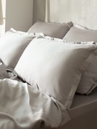 Простыня на резинке 2-спальная SL Home Tencel, 180×200+30 см, светло-серая, тенсель - Фото 7