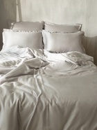 Простыня на резинке 2-спальная SL Home Tencel, 180×200+30 см, светло-серая, тенсель - Фото 8