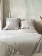 Простыня на резинке евро SL Home Tencel, 200×200+30 см, светло-серая, тенсель - Фото 5