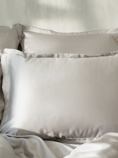 Наволочка SL Home Tencel, 50×70+3 см, тенсель, эвкалиптовое волокно 100%, светло-серая