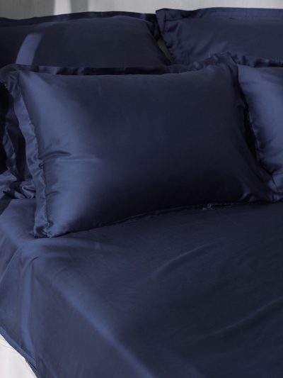 Простыня на резинке евро SL Home Tencel, 200×200+30 см, тенсель, синяя