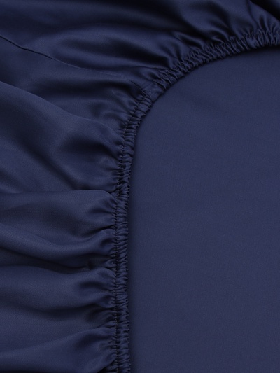 Простыня на резинке евро SL Home Tencel, 200×200+30 см, тенсель, синяя