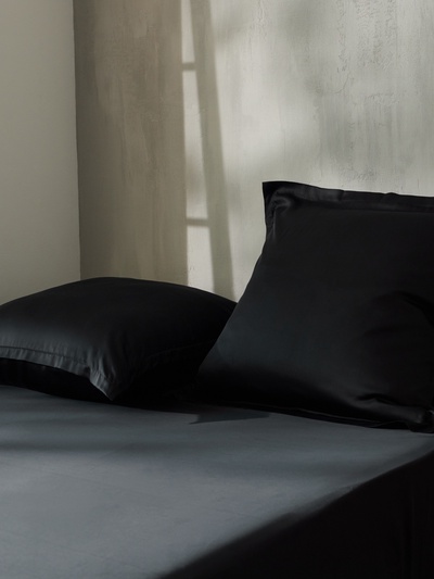 Простыня евро SL Home Tencel, 235×260 см, тенсель, чёрная