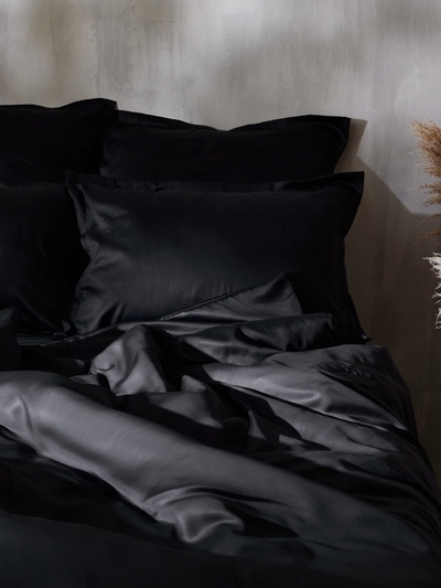 Простыня евро SL Home Tencel, 235×260 см, тенсель, чёрная