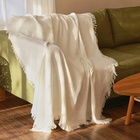 Плед с бахромой SL Home Mosaic, 130×180 см, белый - Фото 1