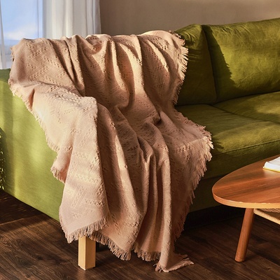 Плед с бахромой SL Home Warm, 130×180 см, бежевый