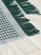 Плед с бахромой SL Home Waffle, 130×180 см, зелёный - Фото 11