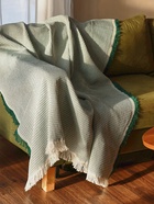 Плед с бахромой SL Home Waffle, 130×180 см, зелёный - Фото 4