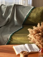 Плед с бахромой SL Home Waffle, 130×180 см, зелёный - Фото 7