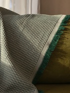 Плед с бахромой SL Home Waffle, 130×180 см, зелёный - Фото 6