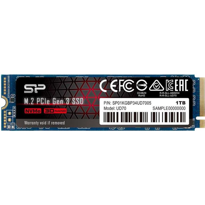 Накопитель SSD Silicon Power PCIe 3.0 x4 1TB SP01KGBP34UD8005 M-Series UD80 M.2 2280 - Фото 1