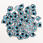 Набор термонаклеек «Глаза»: правый и левый, 3 × 3 см, овальный, цвет голубой, 100 шт. - фото 9073614