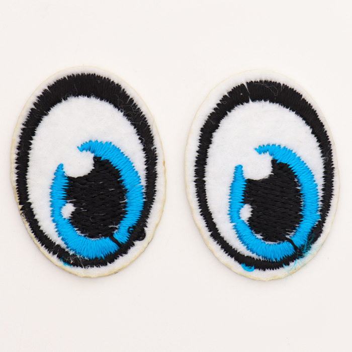 Набор термонаклеек «Глаза»: правый и левый, 2,7 × 2 см, овальный, цвет голубой, 100 шт. - Фото 1