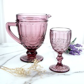 Набор для напитков Arya Home Victory, 4 бокала и кувшин, цвет розовый