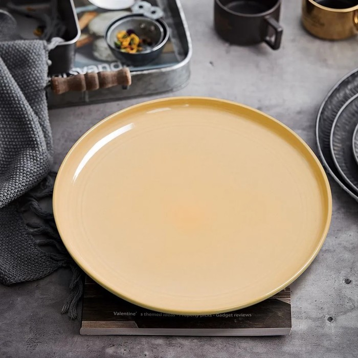 Набор тарелок Arya Home Stoneware, d=27 см, 4 шт, цвет жёлтый - Фото 1