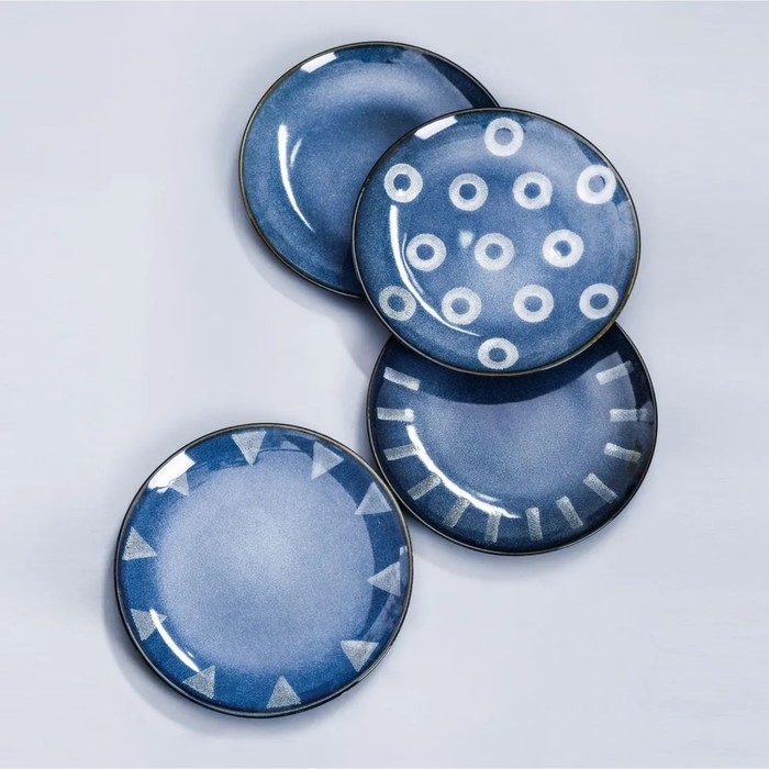 Набор тарелок Arya Home Nordic, d=20.1 см, 4 шт, цвет синий - Фото 1