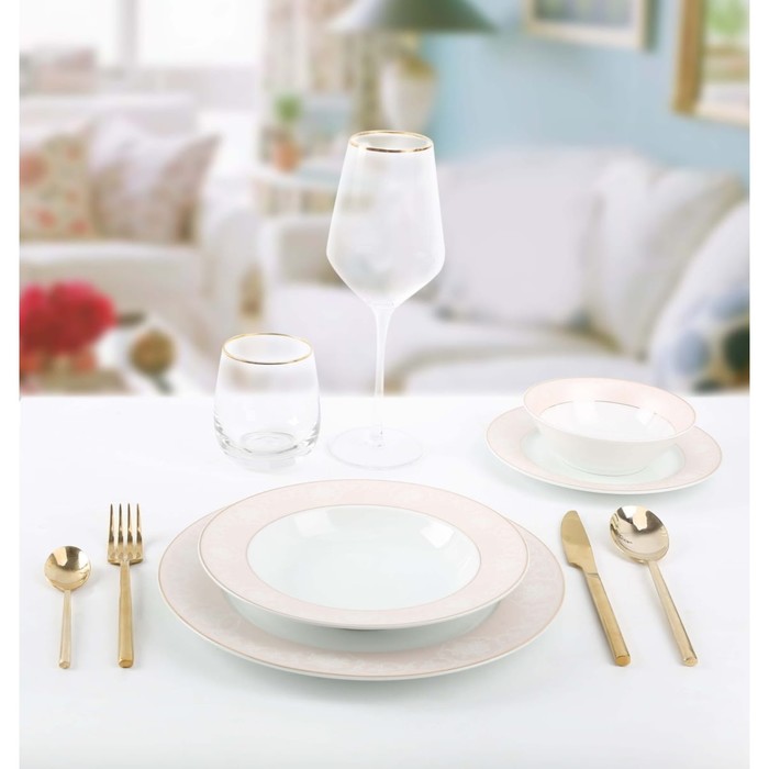 Набор посуды Arya Home Elegant Pearl, 24 предмета, цвет белый - Фото 1