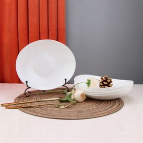 Тарелка обеденная Arya Home Ellipse, 6 шт, d=23 см, цвет белый
