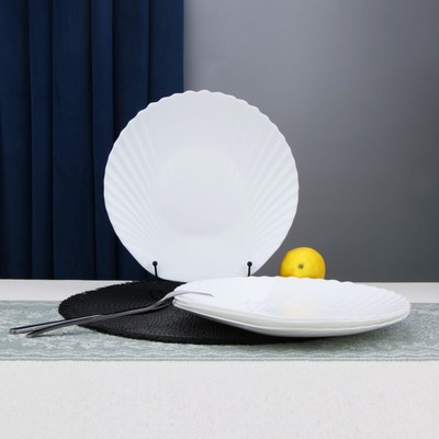Тарелка обеденная Arya Home Shell, 6 шт, цвет белый