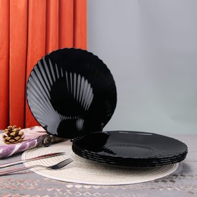 Тарелка обеденная Arya Home Shell, 6 шт, цвет чёрный