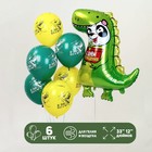 Набор шаров «С днём рождения. Дино панда», латекс, фольга набор 6 шт. - фото 12085779