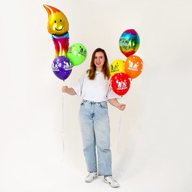 Воздушные шары, набор «Happy birthday. Свеча», латекс, фольгированные, набор 7 шт.