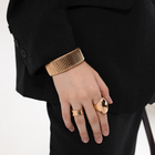 Браслет металл «Рельеф» широкий, 2.5 см, цвет золото - Фото 3