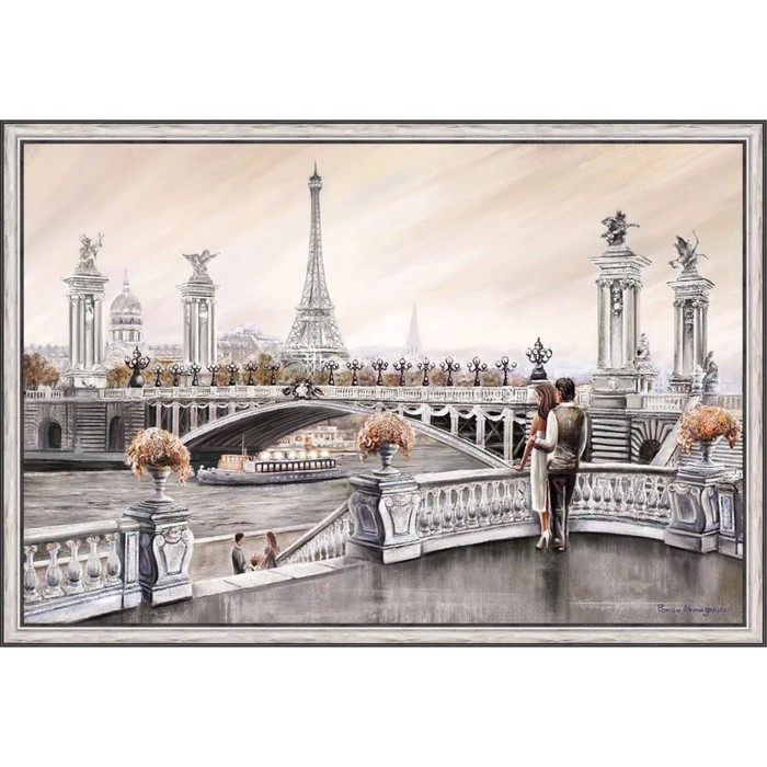 Репродукция картины «Парижский вечер», 60х90 см, рама 45-700