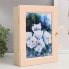 Ключница "Белые цветы" молочный дуб 17х22 см - фото 23652429