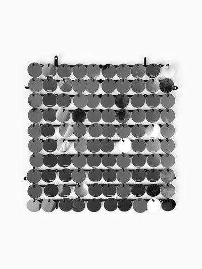 Панель с пайетками для фотозоны, круглые, 30×30 см, серебристая
