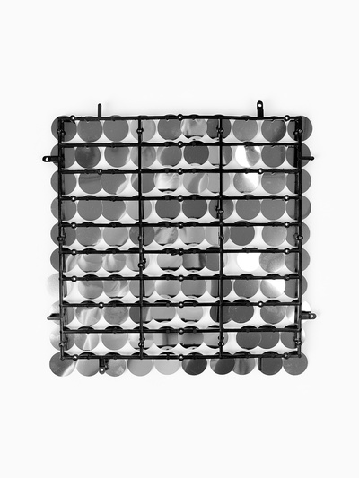 Панель с пайетками для фотозоны, круглые, 30×30 см, серебристая