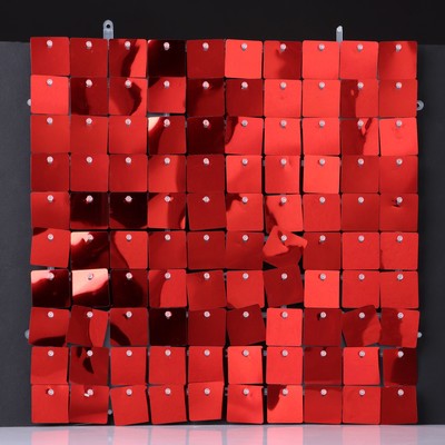 Панель с пайетками для фотозоны, квадратные, 30*30см, цвет красный