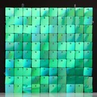 Панель с пайетками для фотозоны, квадратные, 30*30см, цвет зеленый - Фото 1
