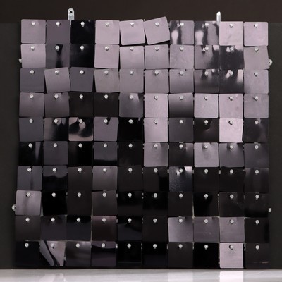 Панель с пайетками для фотозоны, квадратные, 30*30см, цвет черный