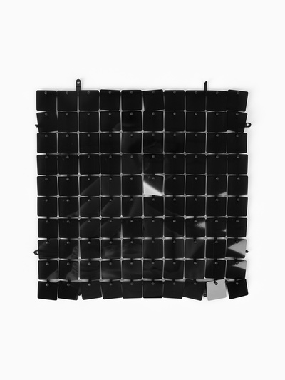 Панель с пайетками для фотозоны, квадратные, 30×30 см, чёрная