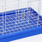 Клетка для кроликов 43 х 29 х 26 см, синяя - Фото 3