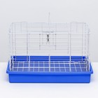 Клетка для кроликов 43 х 29 х 26 см, синяя - Фото 5