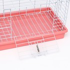 Клетка для кроликов 43 х 29 х 26 см, розовая - Фото 4