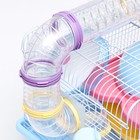 Клетка для грызунов «Пижон», 37×27×30 см, укомплектованная, с туннелем, пластик, металл, синяя - Фото 6