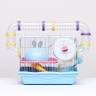Клетка для грызунов «Пижон», 37×27×30 см, укомплектованная, с туннелем, пластик, металл, синяя - Фото 10