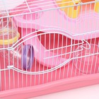 Клетка для грызунов "Пижон", укомплектованная с туннелем, 37 х 27 х 30 см, розовая - Фото 3