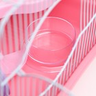 Клетка для грызунов "Пижон", укомплектованная с туннелем, 37 х 27 х 30 см, розовая - Фото 10