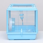 Клетка для грызунов с пластиковым укреплением 47 х 30 х 32 см, голубая - Фото 2