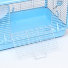 Клетка для грызунов с пластиковым укреплением 47 х 30 х 32 см, голубая - Фото 4