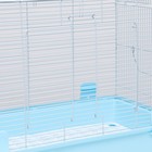 Клетка для грызунов с выдвижными поддонами 60 х 35 х 47 см, синяя - Фото 3