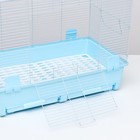 Клетка для грызунов с выдвижными поддонами 60 х 35 х 47 см, синяя - Фото 4