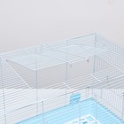 Клетка для грызунов с выдвижными поддонами 60 х 35 х 47 см, синяя - Фото 5