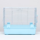 Клетка для грызунов с выдвижными поддонами 60 х 35 х 47 см, синяя - Фото 9